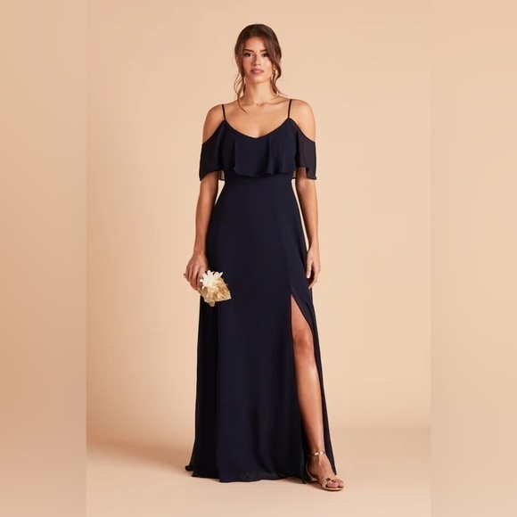 NWT Birdy Grey Jane Convertible Dress in Chiffon Navy Blue - Picture 1 of 7